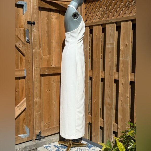 🆕 MISHA COLLECTION 🧿 NWOT The 'Alusia' Stretch Twill Maxi Dress, Ivory - Sz M - Picture 9 of 16